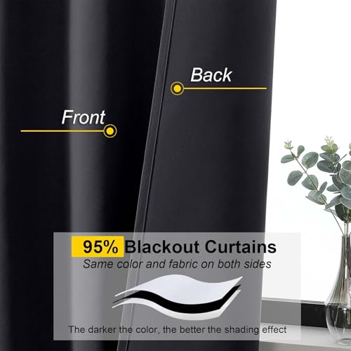 Blackout Curtains 84 Inch Length, Thermal Insulated 2 Panels Set