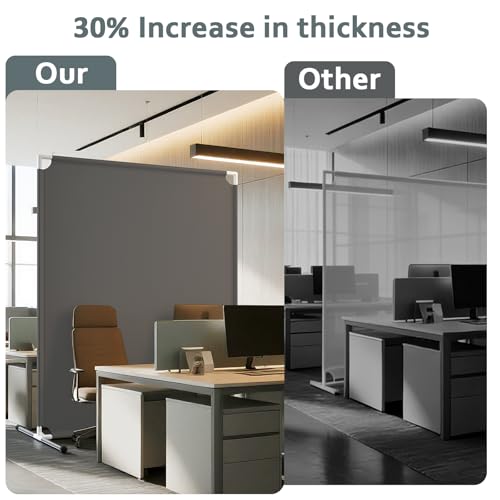 Portable Privacy Room Divider, Grey Steel Frame Folding Partition Screen