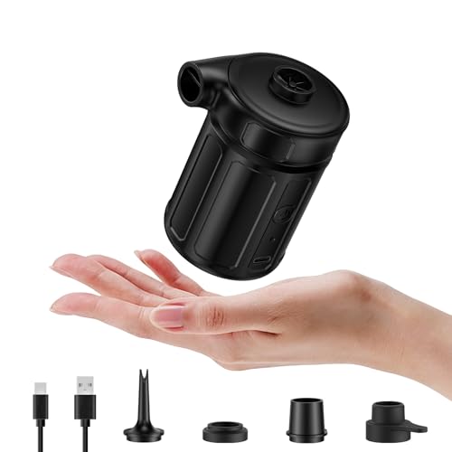 Portable Electric Air Pump with 6000mAh Battery, 4 Nozzles for Inflatables