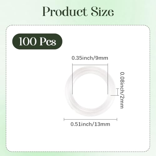 100 Pcs 1/2-Inch Clear Roman Curtain Rings with Lift Cord for Window Blinds