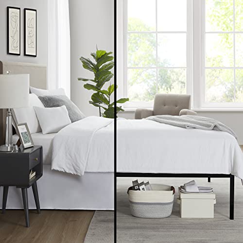 White Queen Bed Skirt with 14 Inch Drop - Tailored Brushed Microfiber
