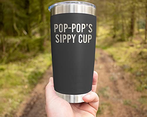20oz Pop-Pop Sippy Cup Travel Tumbler - Laser Engraved stainless steel
