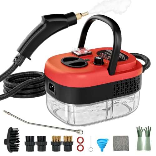 2500W Handheld Steam Cleaner with 14 Accessories, 6-Level Adjustable Pressure