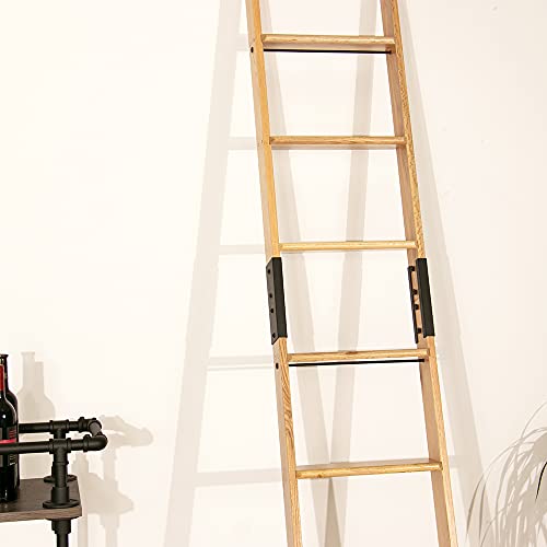 8-Foot Library Ladder Kit, Unassembled Solid Red Oak Wood Ladder
