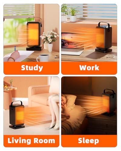 Portable Electric Space Heater with Timer and Overheat Protection