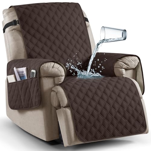Waterproof Recliner Chair Cover with Pockets - 23" Non-Slip