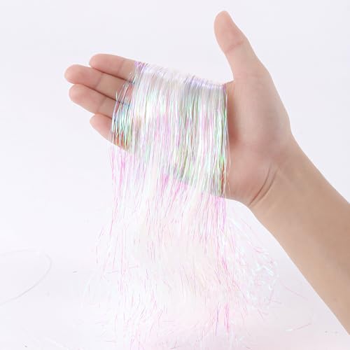 3000 Pcs Iridescent Icicle Tinsel Strands - 18 Inch Christmas Tree Foil Decor