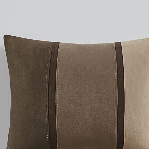 Cozy Faux Suede Striped Queen Comforter Set, 7pc - Lightweight & Machine Washable