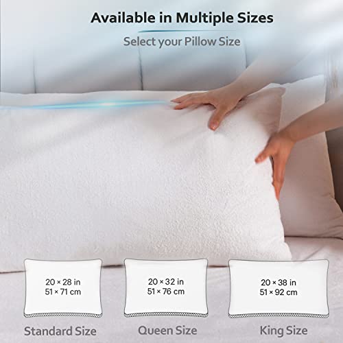 Waterproof Pillow Protectors - Standard Size 20x28 - Soft Cotton Terry Set of 2