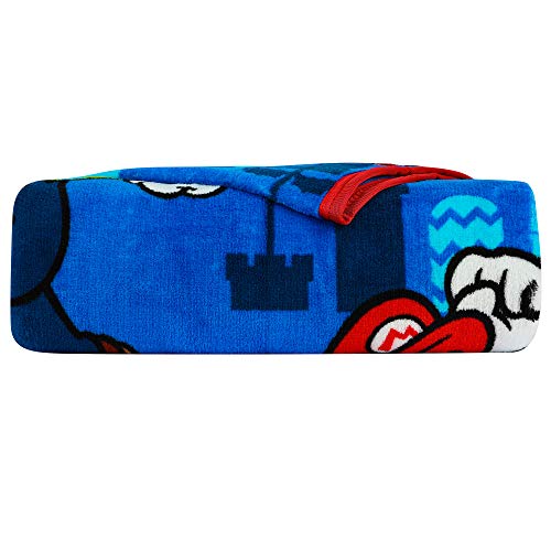 Franco Kids Super Soft Plush Throw Blanket - Mario Design, 46 x 60 Inches
