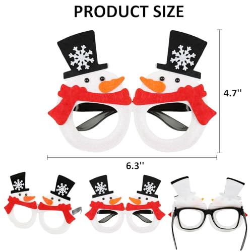 Christmas Glasses 12-Pack Festive Holiday Costume Eyewear for Parties & Photo Booths
