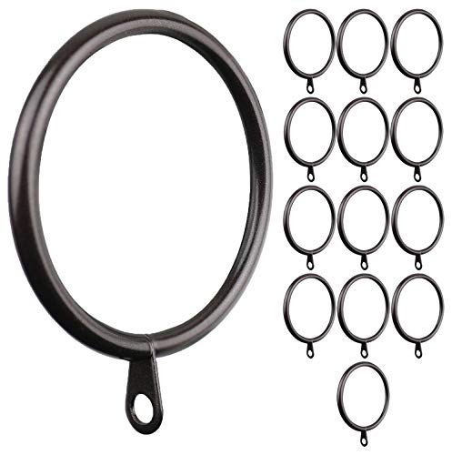 14-Piece Oil-Rubbed Bronze Curtain Rings, 1.5-Inch Inner Diameter