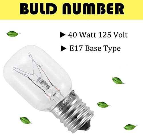 E17 Microwave Light Bulb 125V 40W, 2-Pack Replacement for 8206232A