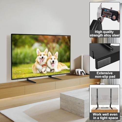 Universal Tabletop TV Stand Base for 27-65 Inch TVs, Height Adjustable