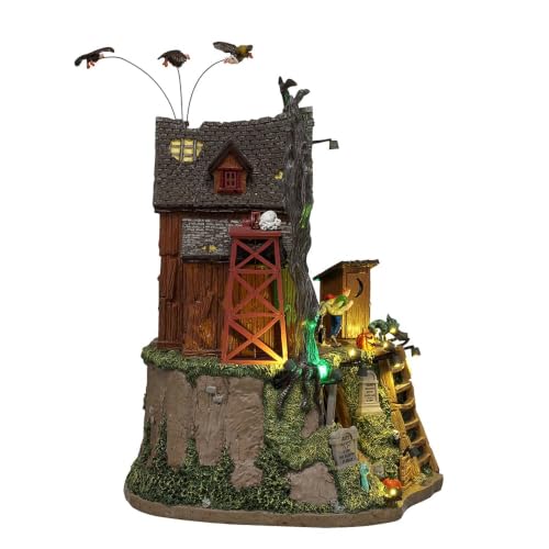 The Cursed Cabin Animated Halloween Village Display with 4.5V Adapter