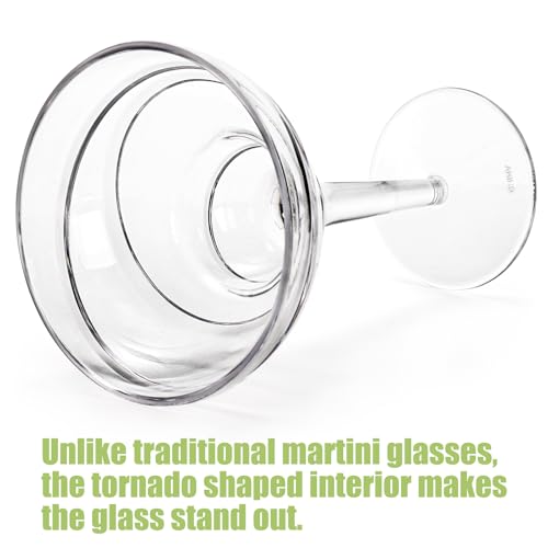 Youeon 6-Pack 12 Oz Shatterproof Acrylic Margarita Glasses - Reusable Stemware for Indoor & Outdoor Parties