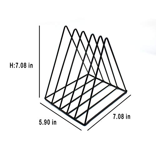 5-Slot Metal Triangle File Organizer - Nordic Style Desktop Storage Rack