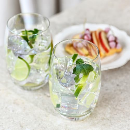 Rainbow Chrome Drinking Glasses Set - 12.2 oz Lead-Free Crystal Tumblers