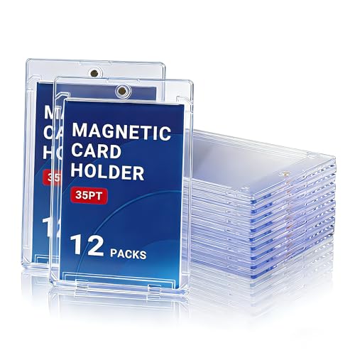 12-Pack Magnetic Card Case - 35pt UV Protection Hard Plastic Holder
