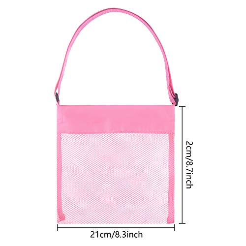 8-Pack Colorful Mesh Beach Bags for Seashells and Sand Toys