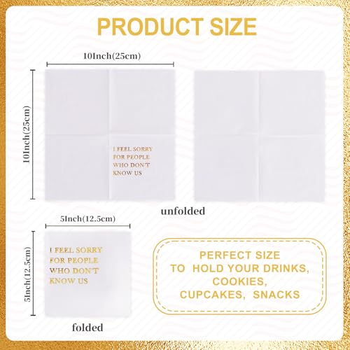 White 50-Pack Funny Cocktail Napkins for Parties & Gatherings