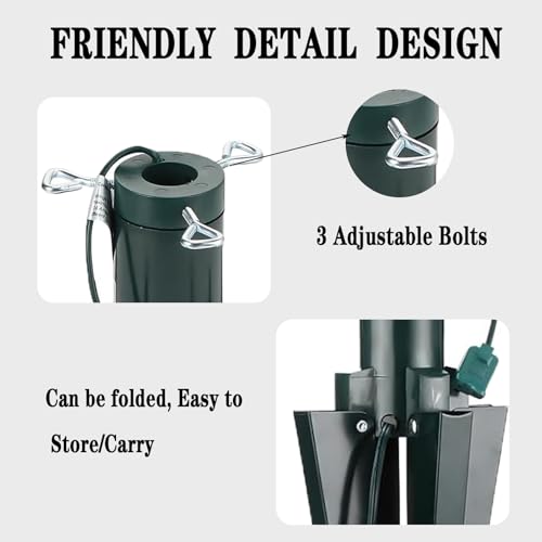 360 Rotating Christmas Tree Stand with Power Socket - Heavy Duty Base