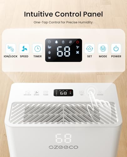 Home Dehumidifier 34 Pint for Basements and Large Rooms