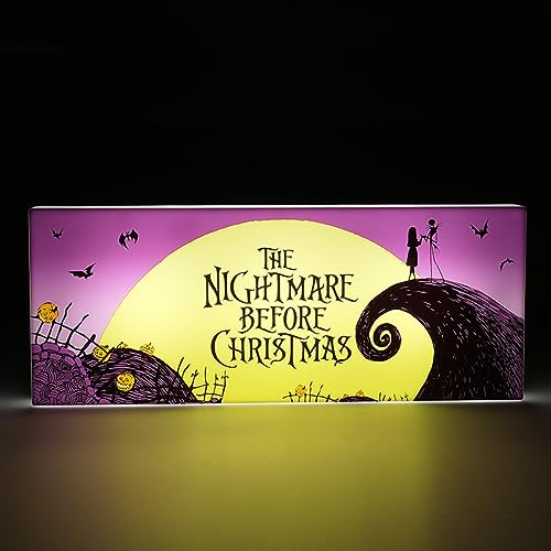 Nightmare Before Christmas Logo Light - Official Decor, 2 Modes, 12"