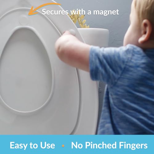 Mayfair NextStep2 Elongated Toilet Seat with Built-In Potty Training, Slow-Close, Removable, White, Family-Friendly