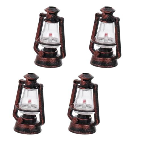 4-Piece Mini Retro Kerosene Lantern Ornaments for Home Decor