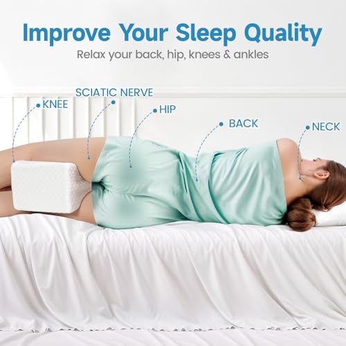 Memory Foam Knee Pillow for Side Sleepers - Ergonomic Leg Support