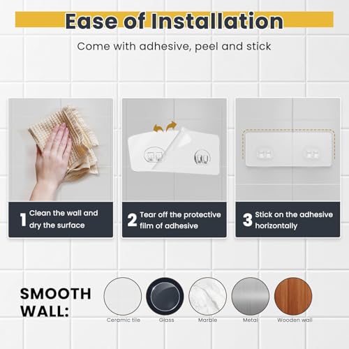 3-Pack Shower Caddy with Soap Holder Adhesive Rustproof No-Drill