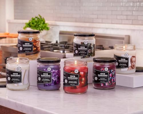 Vanilla Bean Odor Eliminating Soy Candle - 12 oz Scented Wax Candle (80 Hr)