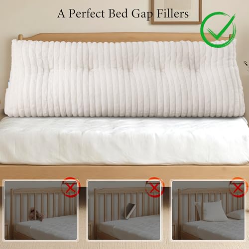 Queen Wedge Pillow with Back Support | Soft Reading Cushion in Beige