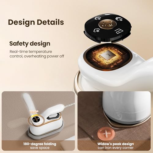 Portable 1200W Clothes Steamer with Ceramic Panel and 220ml Water Tank
