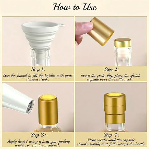 Clear Glass Bottles with T-Top Cork Stoppers 4 Pack 750ml