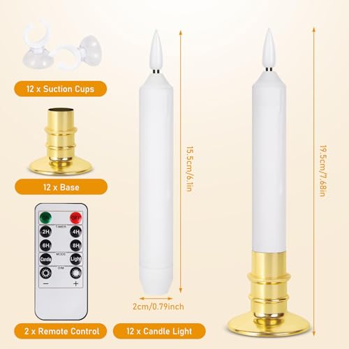 Verdenu 20 Pack Window Candles Battery Operated with Timer – 2 Remotes Included