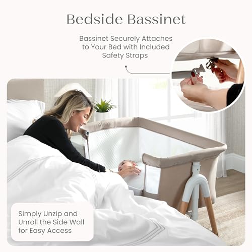 2-in-1 Bedside Sleeper Bassinet - Adjustable Height & Breathable Mesh