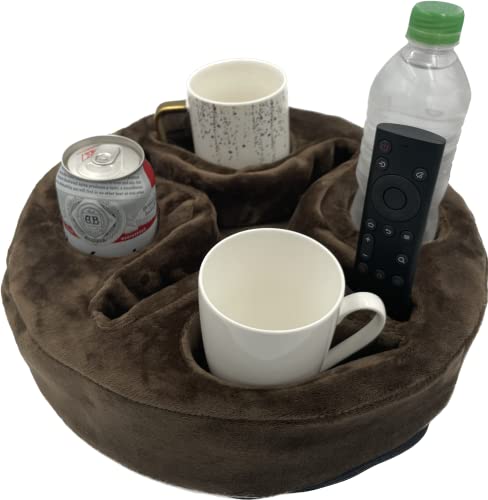 Couch Cup Holder Pillow & Sofa Tray Organizer Caddy for Drinks & Remotes