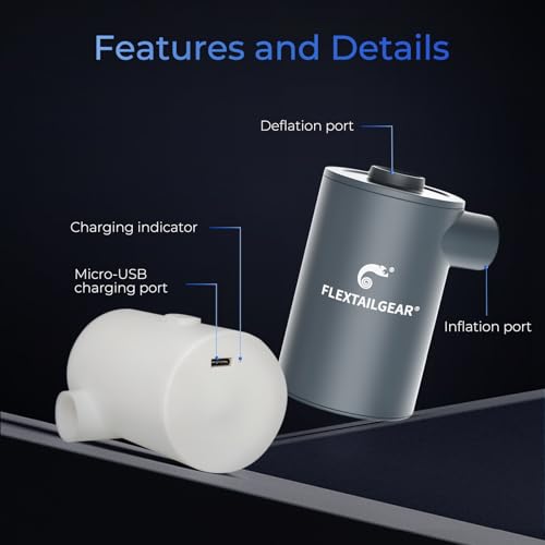 Portable Air Pump with 3600mAh Battery - Quick Inflate & Deflate