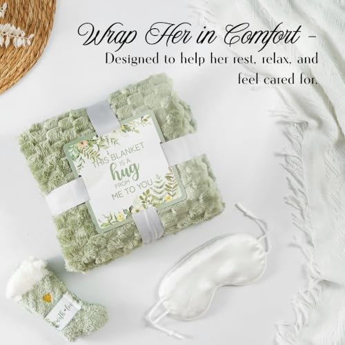 Boss Gifts for Women - Self Care Gift Basket with Blanket Tumbler Socks & Spa