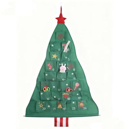 Christmas Tree Wall Organizer with 24 Pockets - Holiday & Year-Round Storage