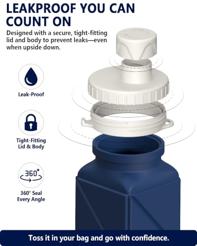 Collapsible Silicone Water Bottle 21oz Leakproof Travel Bottle