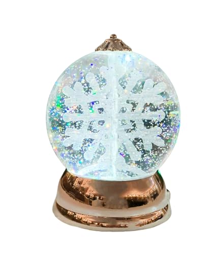 Christmas Lighted Snow Globe - 6.5" LED Spinning Snowflake Water Globe