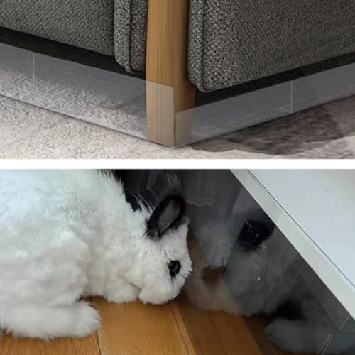 Clear Under Bed Blocker for Furniture - 8 Pack Adjustable Gap Bumper