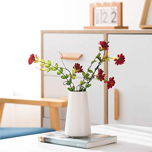 6-Inch Small White Ceramic Flower Vase for Boho Home Decor Centerpieces