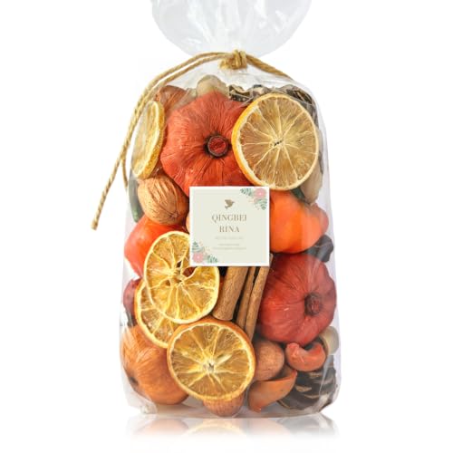 Fall Potpourri with Pumpkin & Cinnamon Scented Dried Flowers 20 oz - Home Fragrance Decor