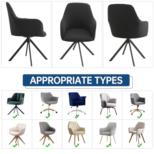Stretch Swivel Armchair Cover for Dining & Office Chairs, Black