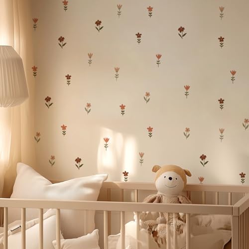 Boho Nursery Wall Stickers - 12 Sheets Removable Vinyl Decals for Kids Room