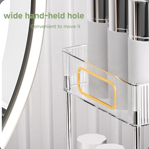 2-Tier Bathroom Counter Organizer, Clear Makeup and Perfume Storage Shelf